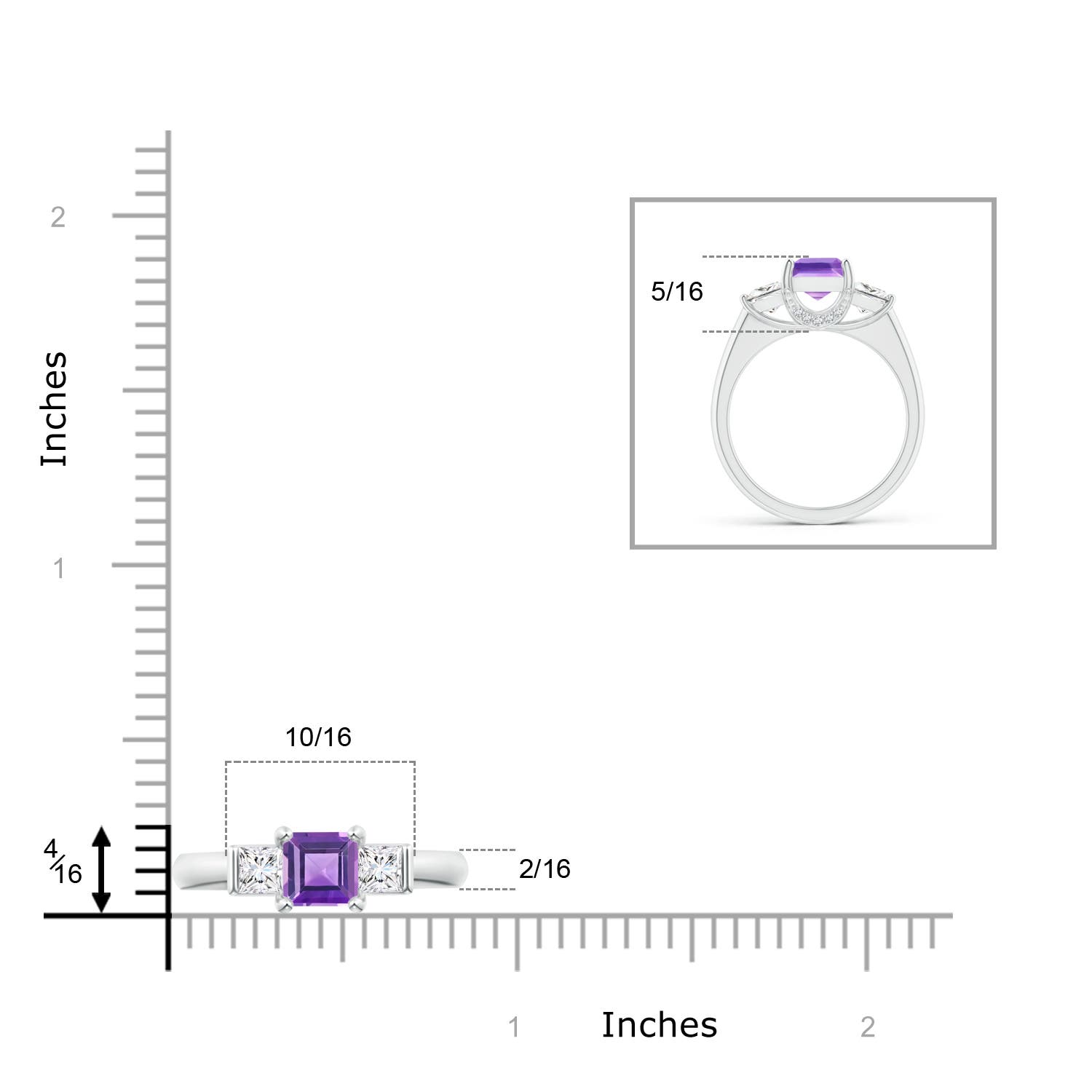 AA - Amethyst / 1.79 CT / 14 KT White Gold