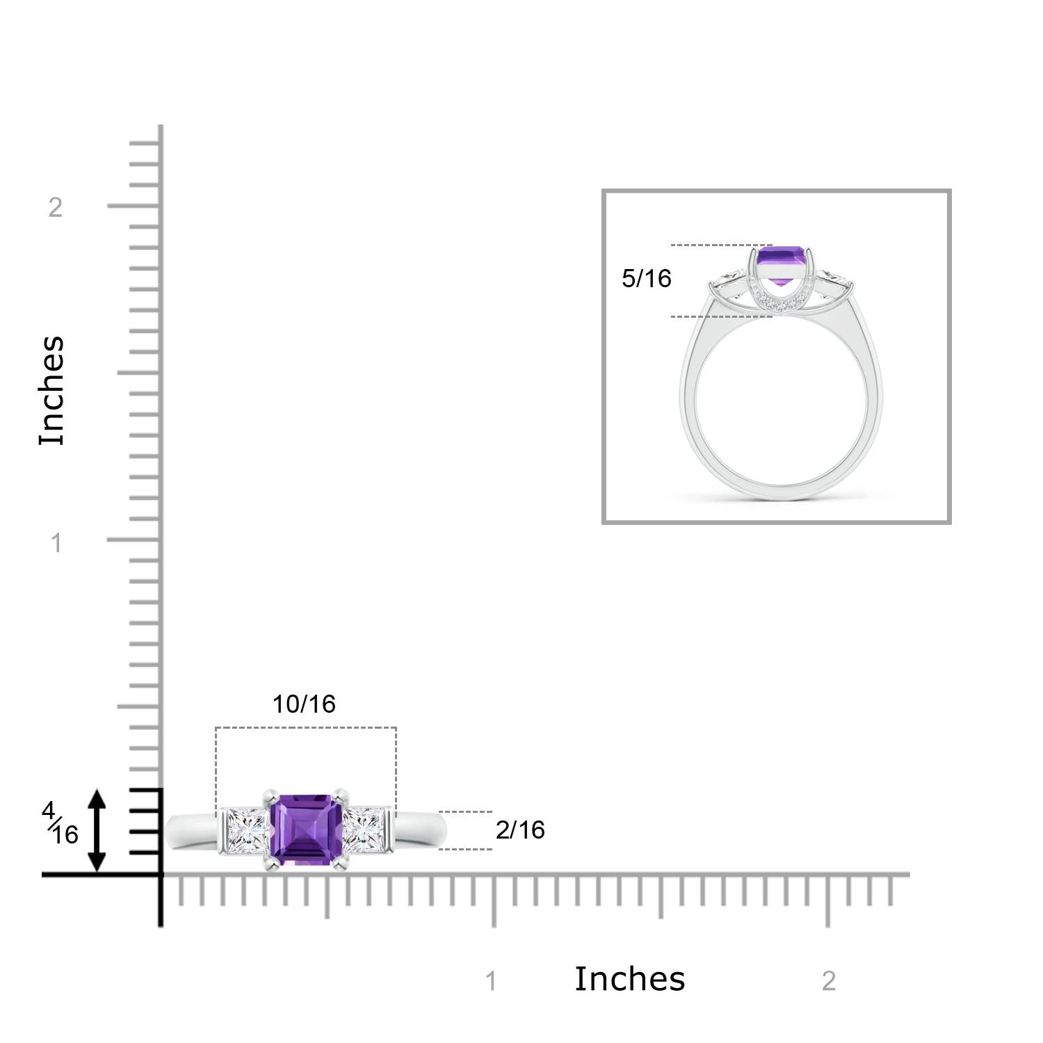 AAA - Amethyst / 1.79 CT / 14 KT White Gold