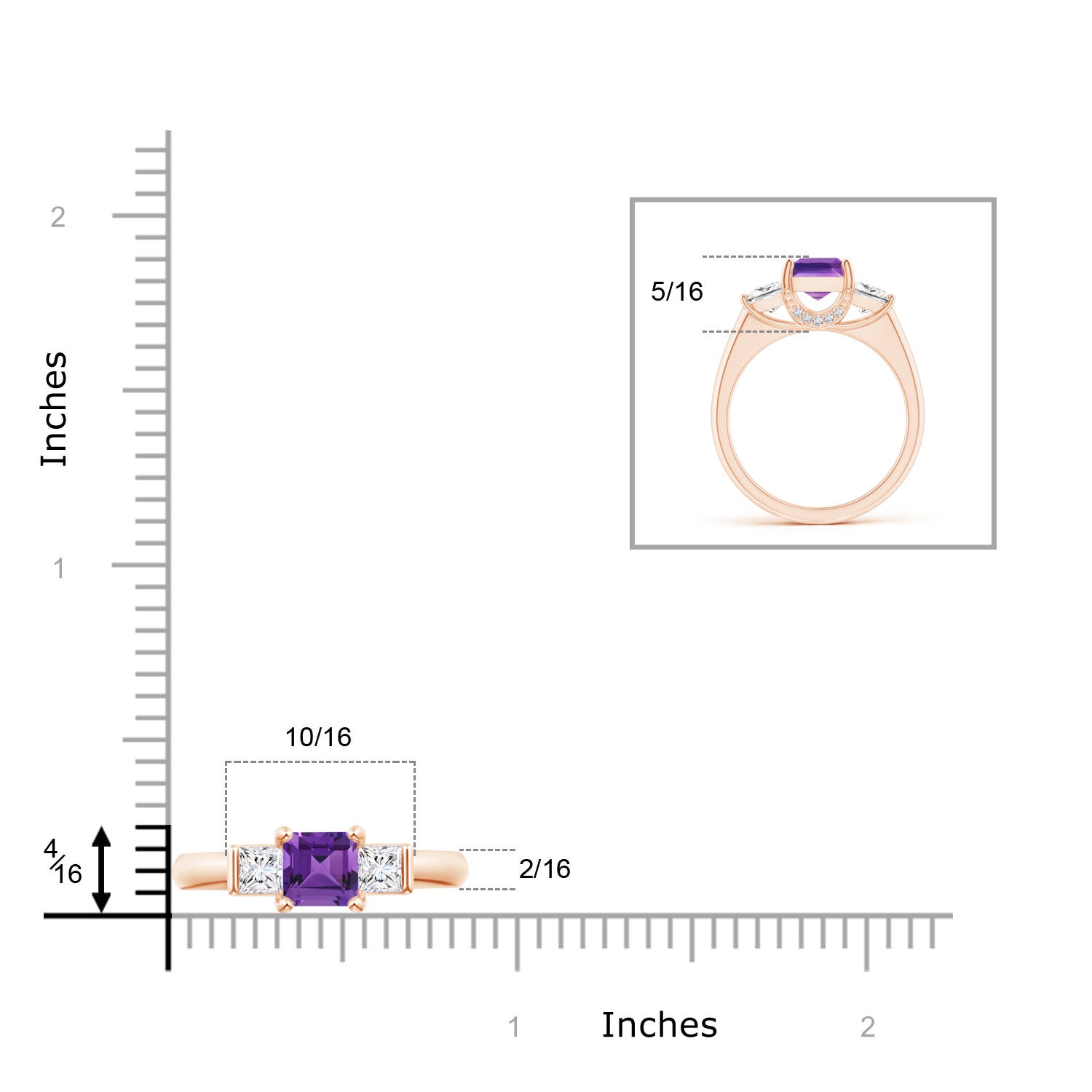 AAAA - Amethyst / 1.79 CT / 14 KT Rose Gold