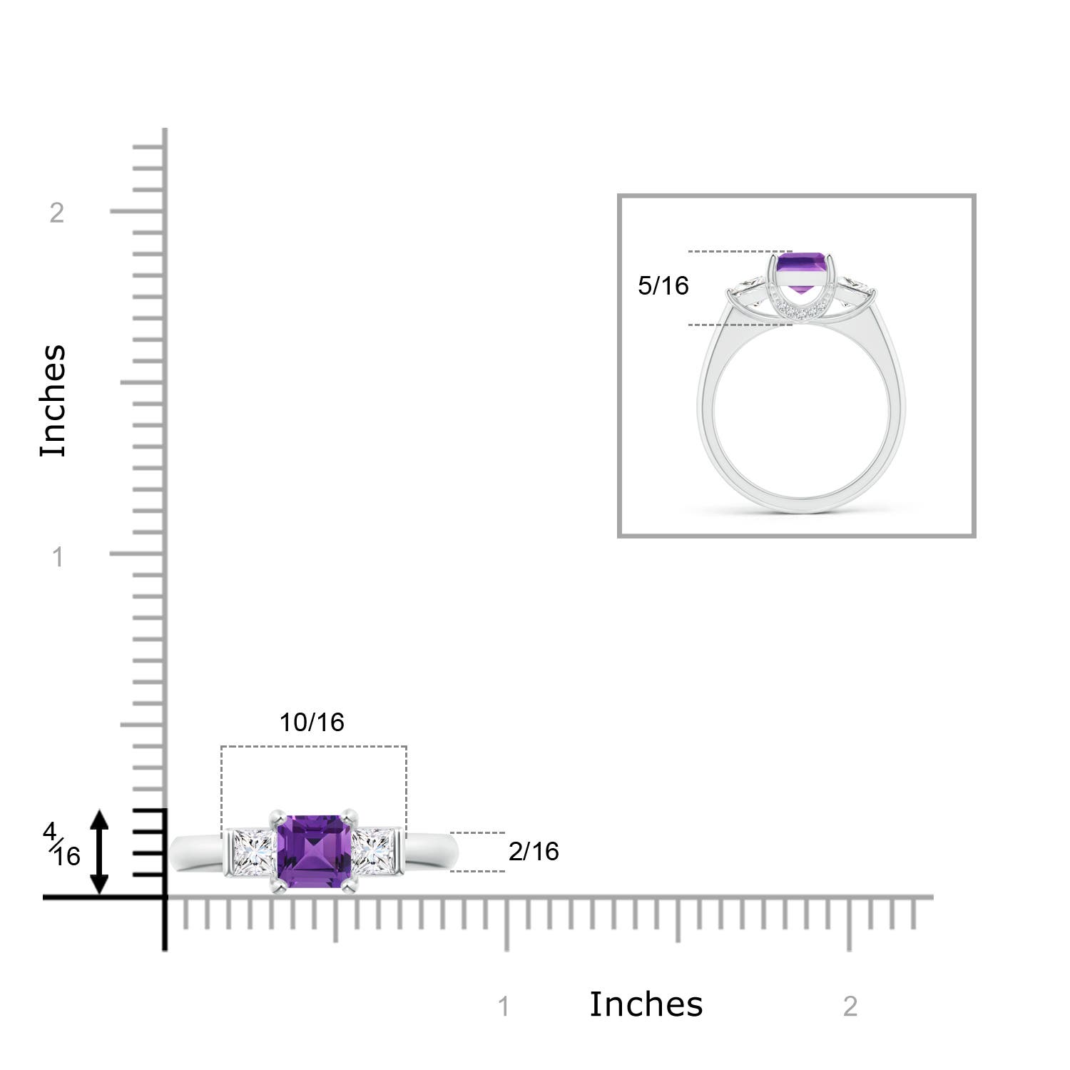 AAAA - Amethyst / 1.79 CT / 14 KT White Gold