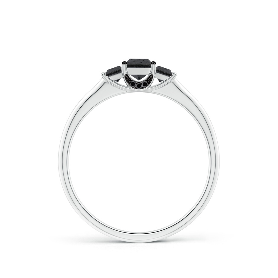 3.6mm A Classic Princess-Cut Enhanced Black Diamond Engagement Ring in 9K White Gold product image