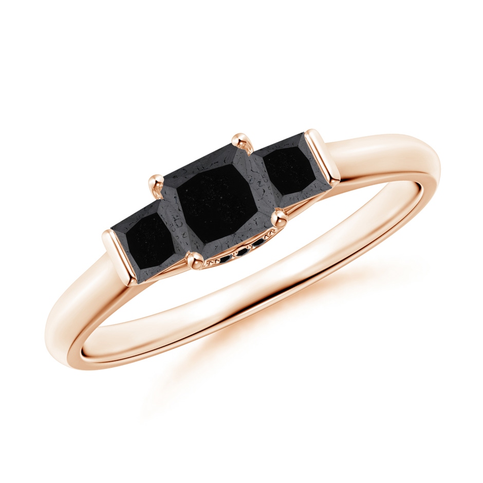 4.1mm A Classic Princess-Cut Enhanced Black Diamond Engagement Ring in 9K Rose Gold 