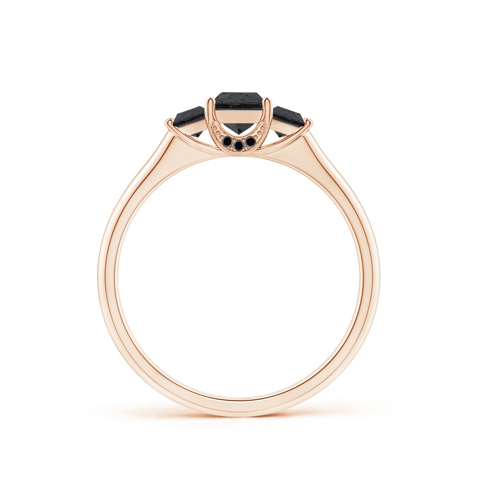 4.1mm A Classic Princess-Cut Enhanced Black Diamond Engagement Ring in 9K Rose Gold product image