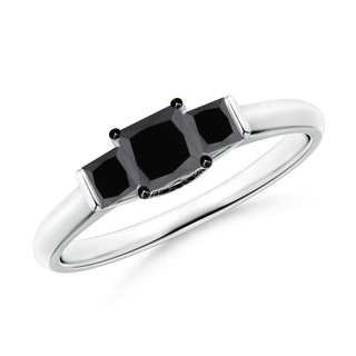 4.1mm AA Classic Princess-Cut Enhanced Black Diamond Engagement Ring in P950 Platinum