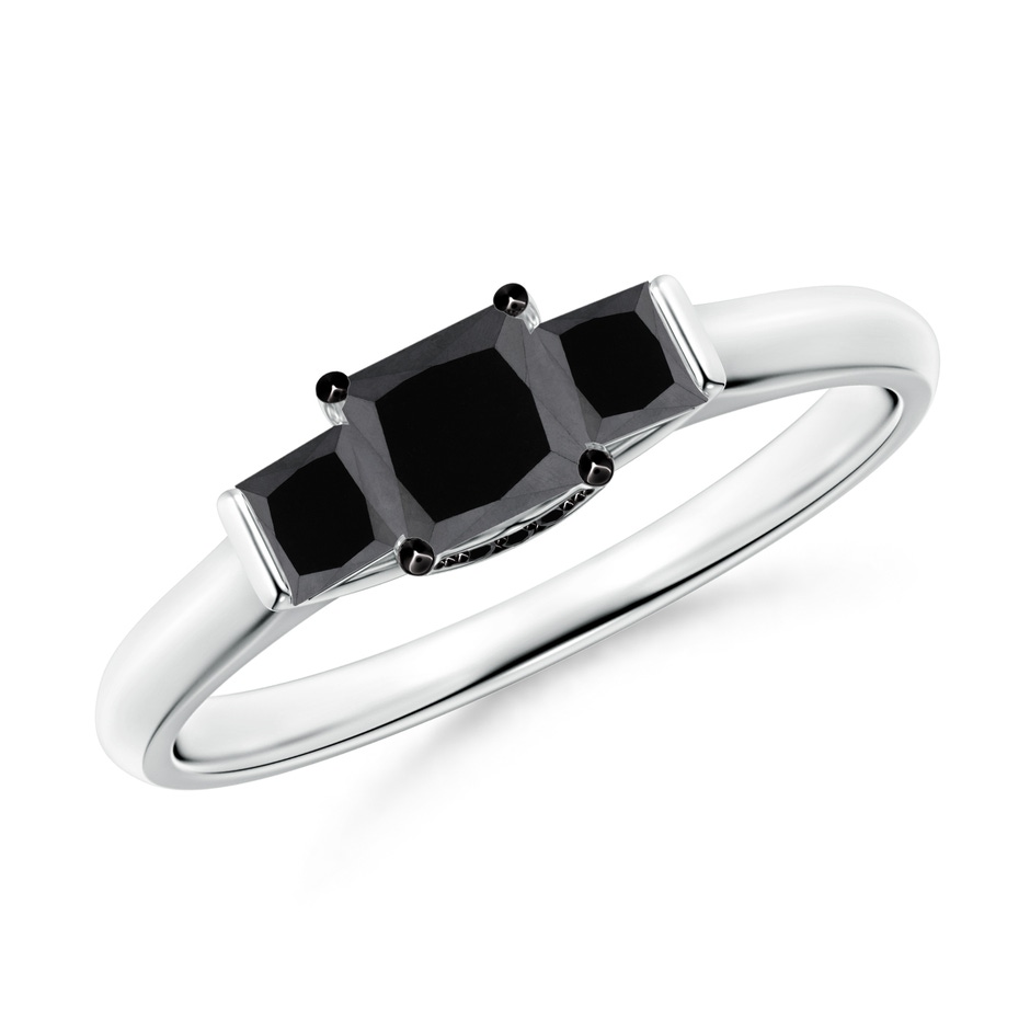 4.1mm AA Classic Princess-Cut Enhanced Black Diamond Engagement Ring in White Gold 