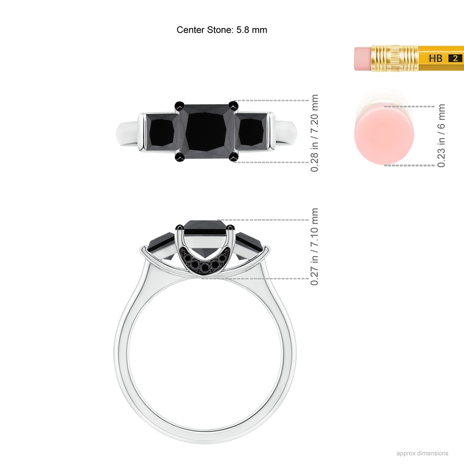 5.8mm AA Classic Princess-Cut Enhanced Black Diamond Engagement Ring in 9K White Gold product image