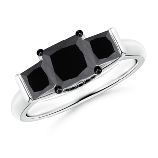 5.8mm AA Classic Princess-Cut Enhanced Black Diamond Engagement Ring in P950 Platinum