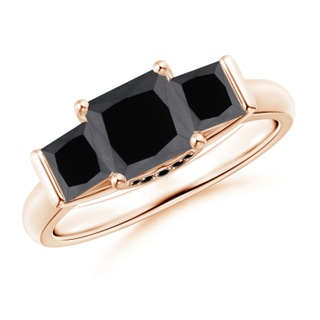 5.8mm AA Classic Princess-Cut Enhanced Black Diamond Engagement Ring in Rose Gold