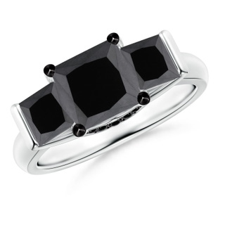 6.6mm AA Classic Princess-Cut Enhanced Black Diamond Engagement Ring in P950 Platinum