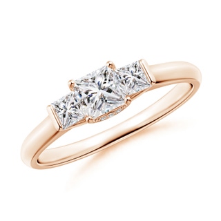 4.1mm IJI1I2 Classic Princess-Cut Diamond Engagement Ring in Rose Gold