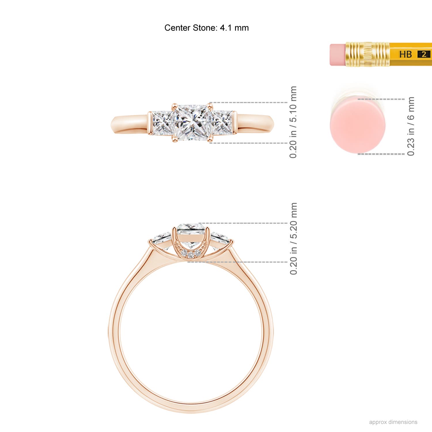 I-J, I1-I2 / 0.68 CT / 14 KT Rose Gold