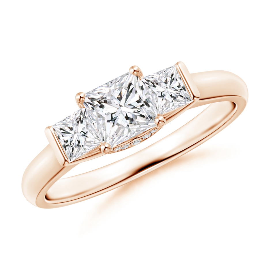 4.7mm HSI2 Classic Princess-Cut Diamond Engagement Ring in Rose Gold 