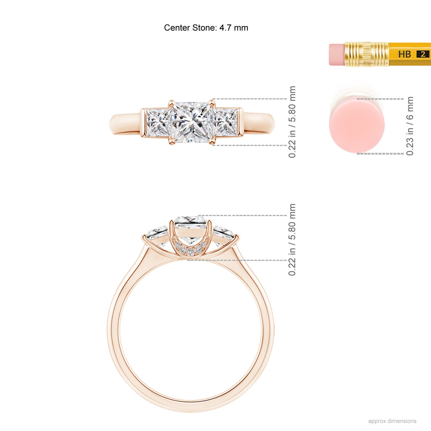 I-J, I1-I2 / 0.93 CT / 14 KT Rose Gold