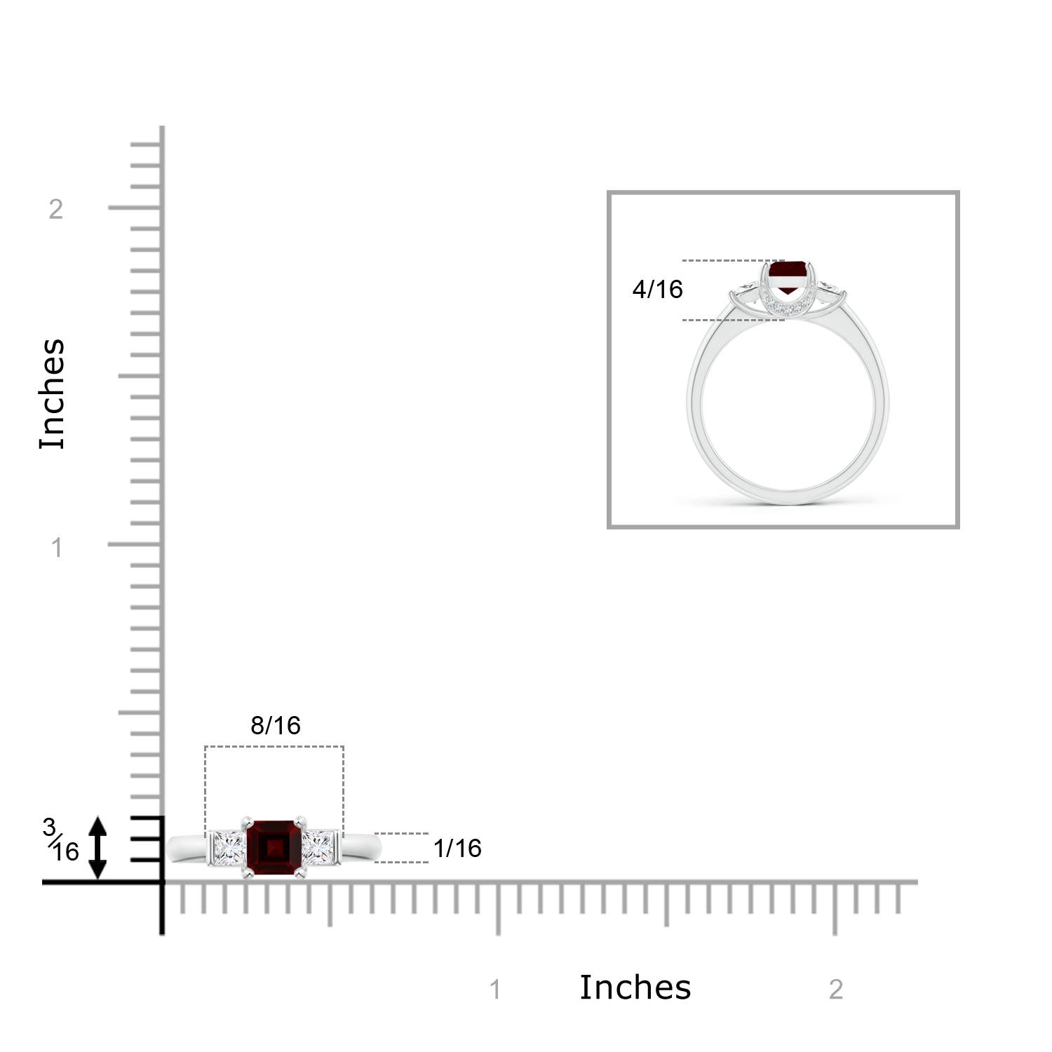 AA - Garnet / 1.12 CT / 14 KT White Gold