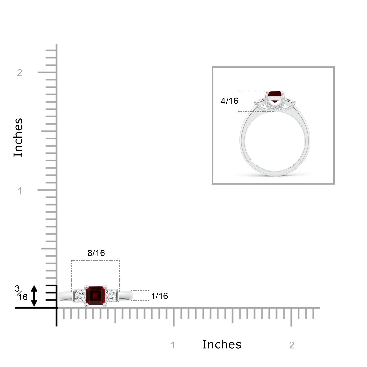 AAA - Garnet / 1.12 CT / 14 KT White Gold