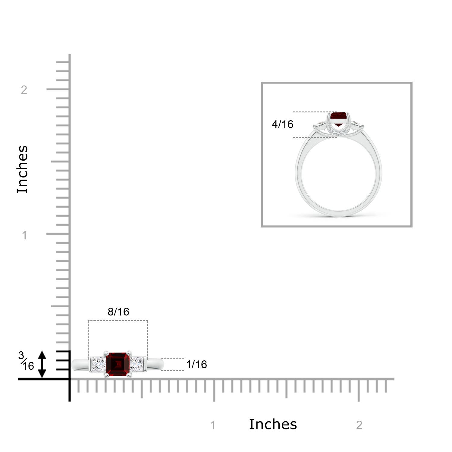 AAAA - Garnet / 1.12 CT / 14 KT White Gold