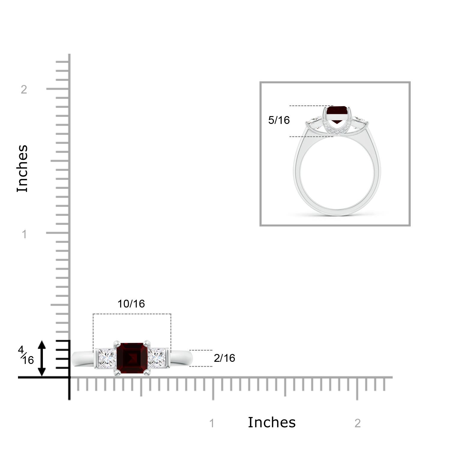 A - Garnet / 2.19 CT / 14 KT White Gold