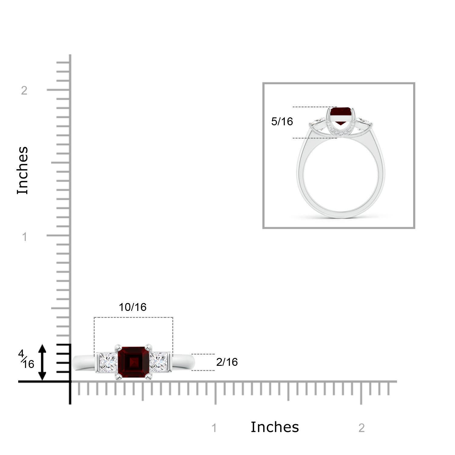 AA - Garnet / 2.19 CT / 14 KT White Gold