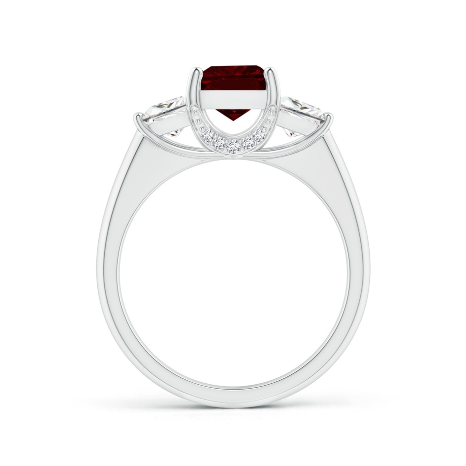 6mm AAAA Classic Square Garnet and Diamond Engagement Ring in P950 Platinum product image