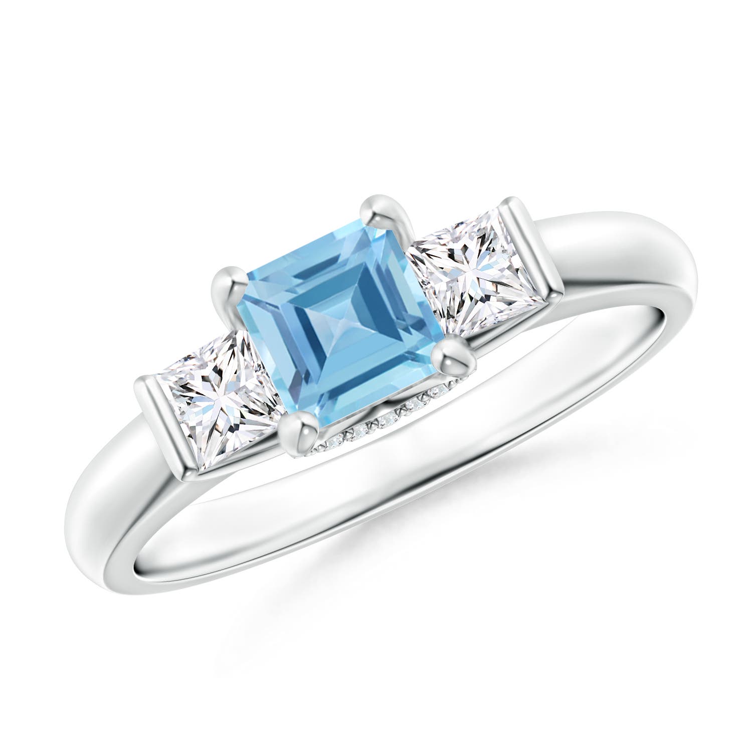 A - Swiss Blue Topaz / 1.12 CT / 14 KT White Gold