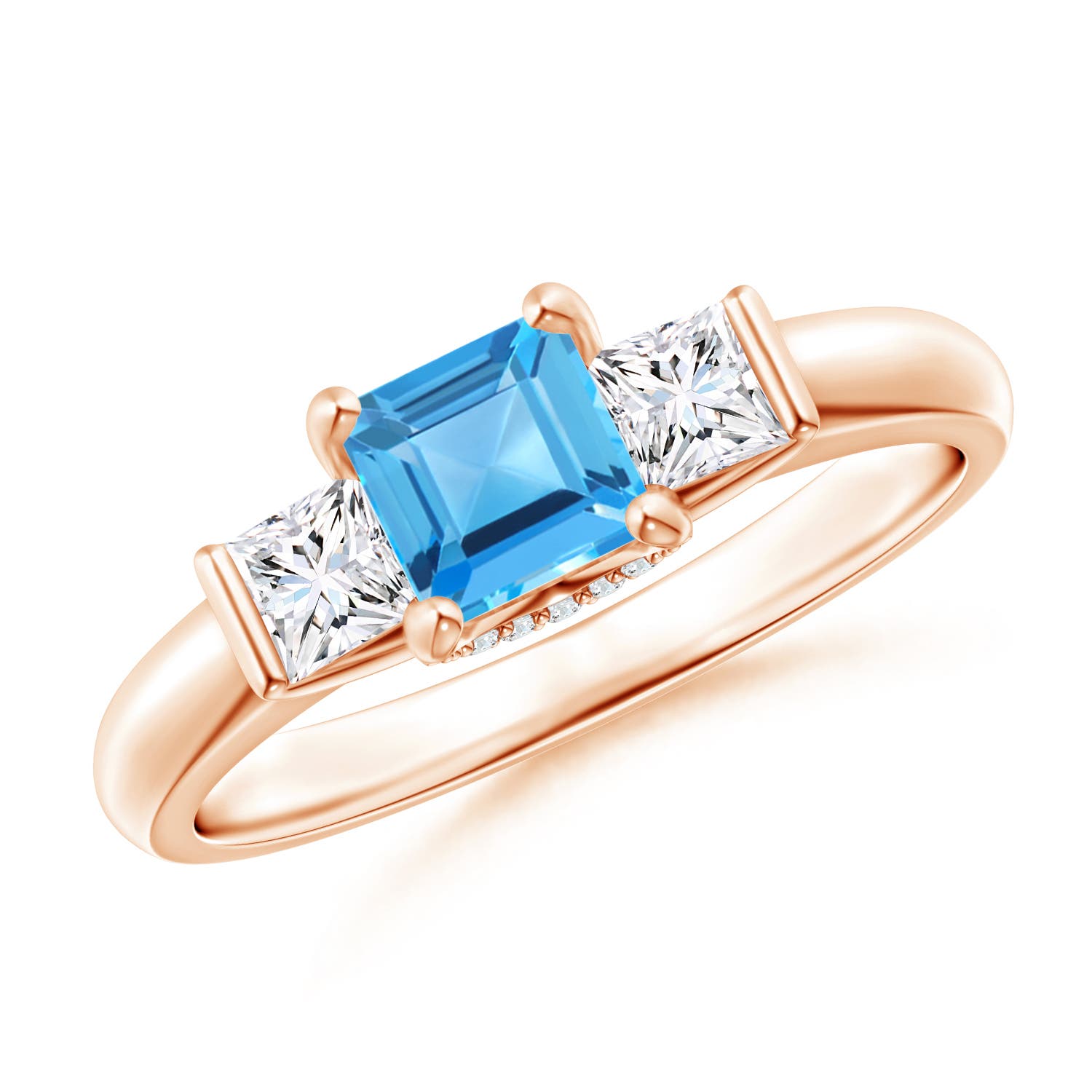 AAA - Swiss Blue Topaz / 1.12 CT / 14 KT Rose Gold