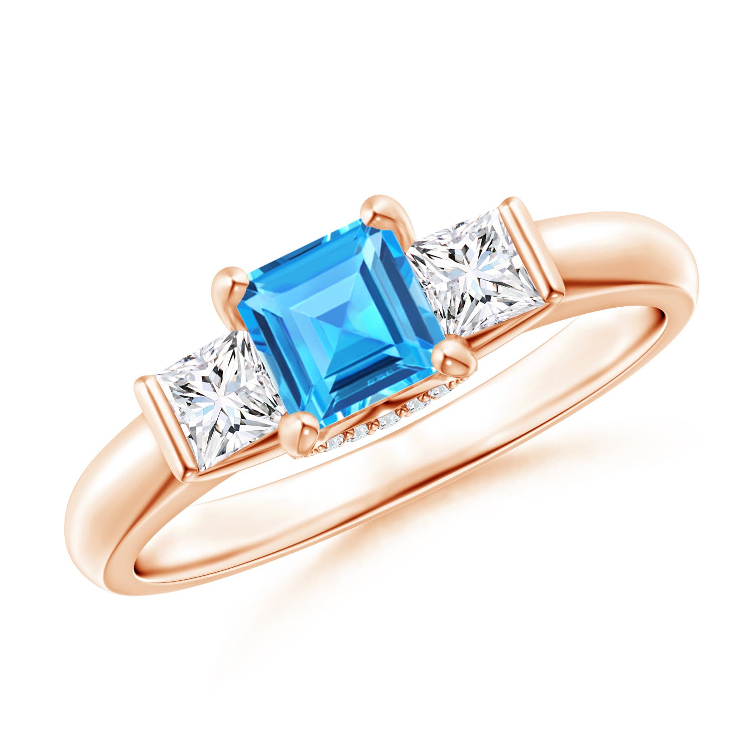 AAAA - Swiss Blue Topaz / 1.12 CT / 14 KT Rose Gold