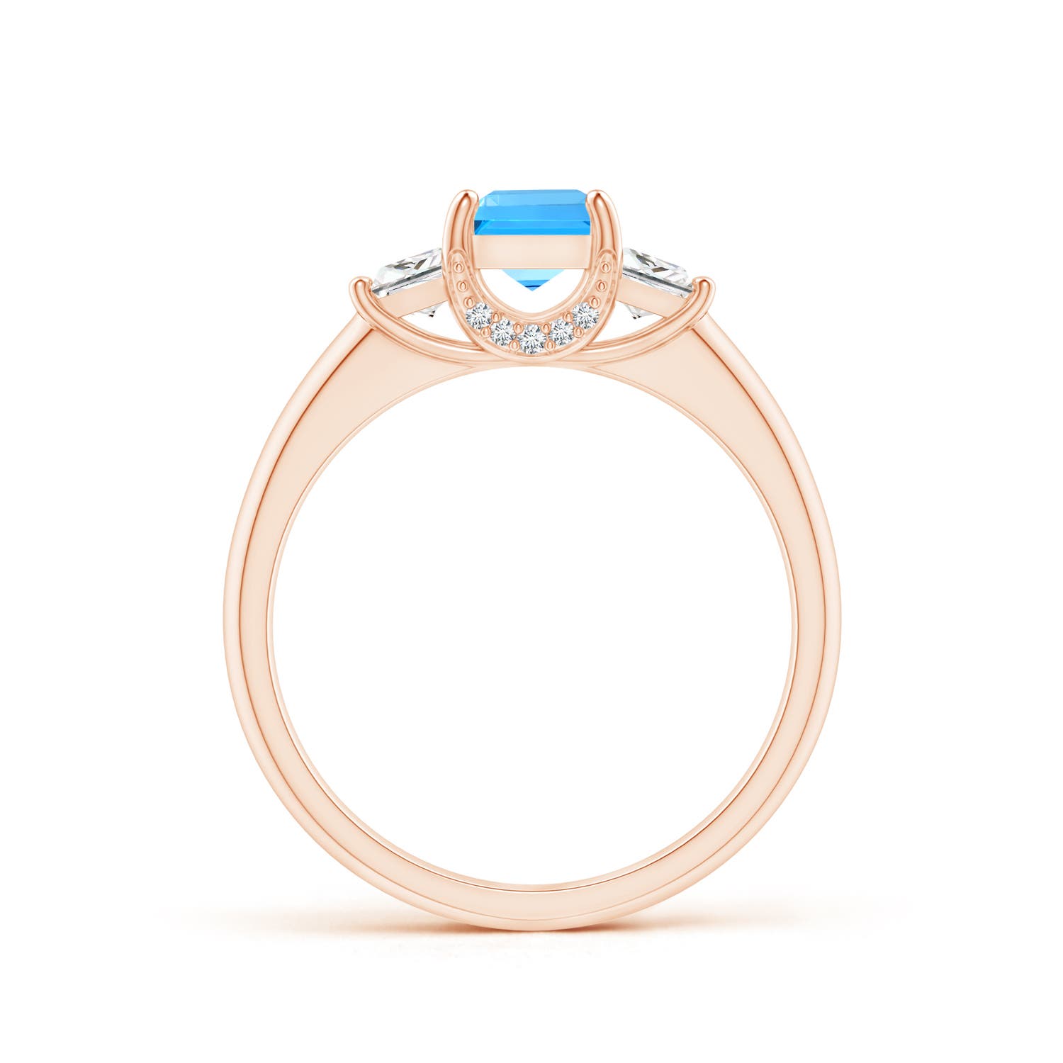 AAAA - Swiss Blue Topaz / 1.12 CT / 14 KT Rose Gold