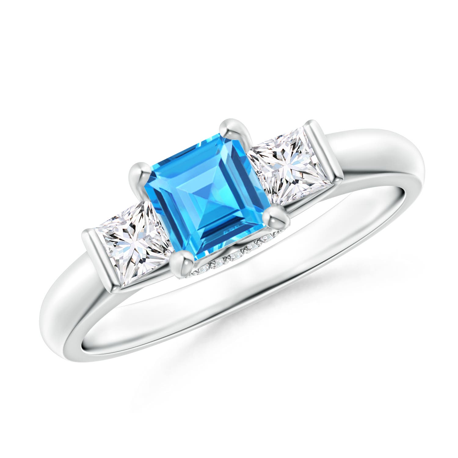 AAAA - Swiss Blue Topaz / 1.12 CT / 14 KT White Gold