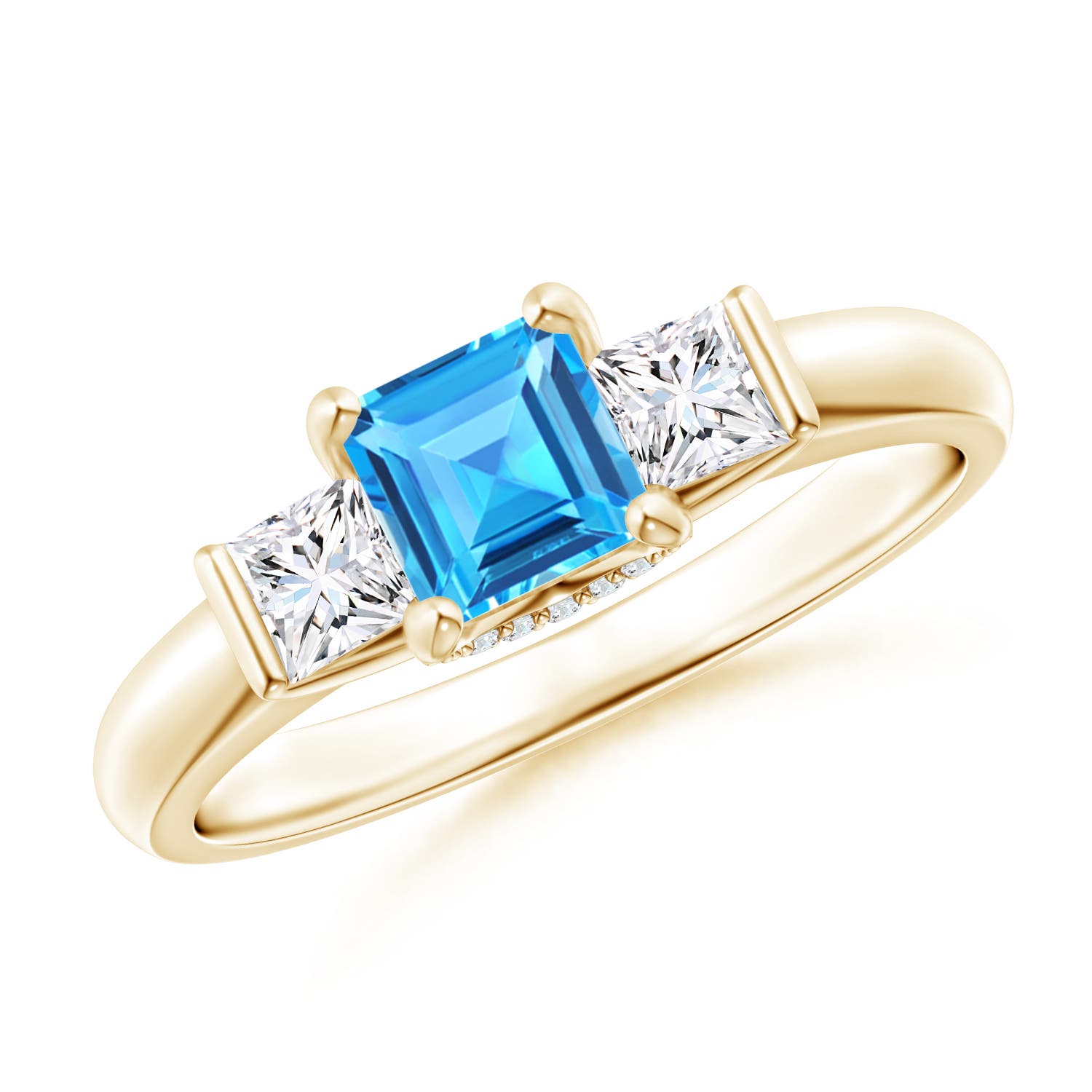 AAAA - Swiss Blue Topaz / 1.12 CT / 14 KT Yellow Gold