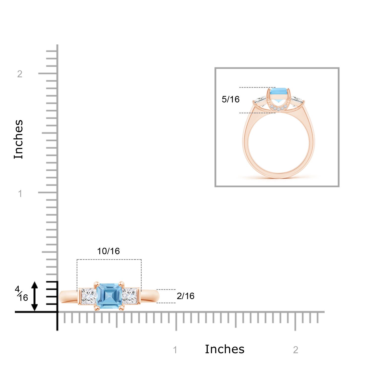 A - Swiss Blue Topaz / 2.14 CT / 14 KT Rose Gold