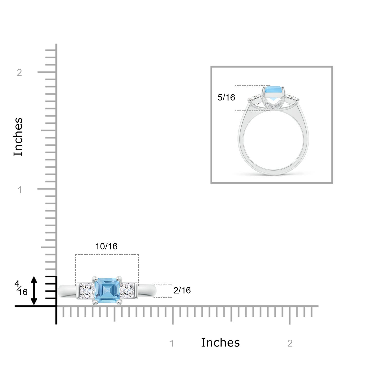 A - Swiss Blue Topaz / 2.14 CT / 14 KT White Gold