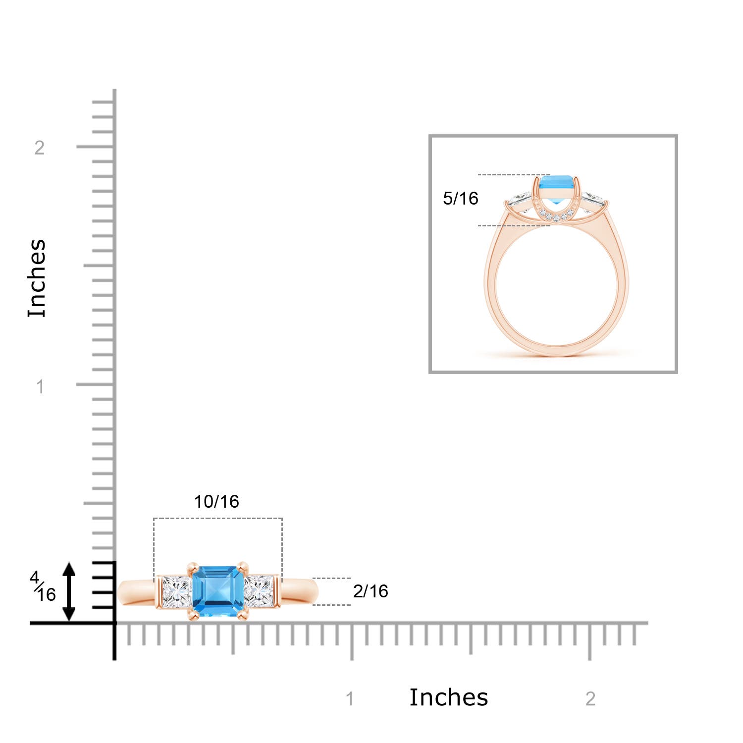 AAA - Swiss Blue Topaz / 2.14 CT / 14 KT Rose Gold