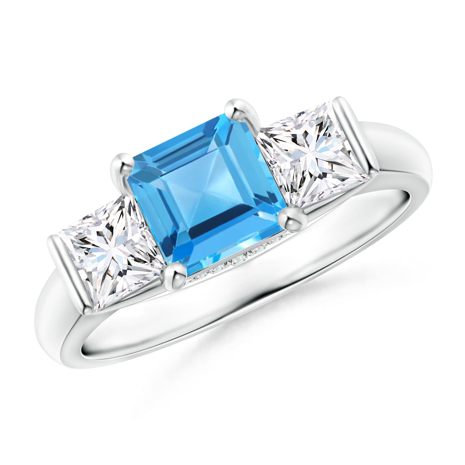 AAA - Swiss Blue Topaz / 2.14 CT / 14 KT White Gold