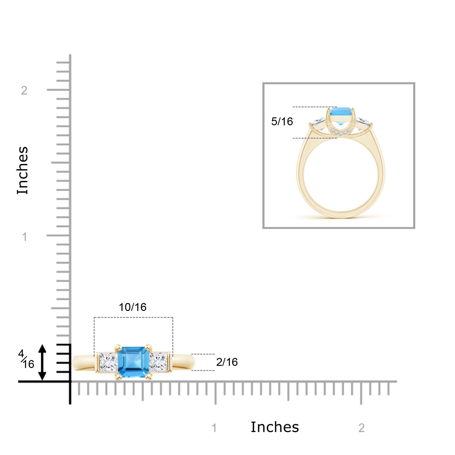 AAA - Swiss Blue Topaz / 2.14 CT / 14 KT Yellow Gold