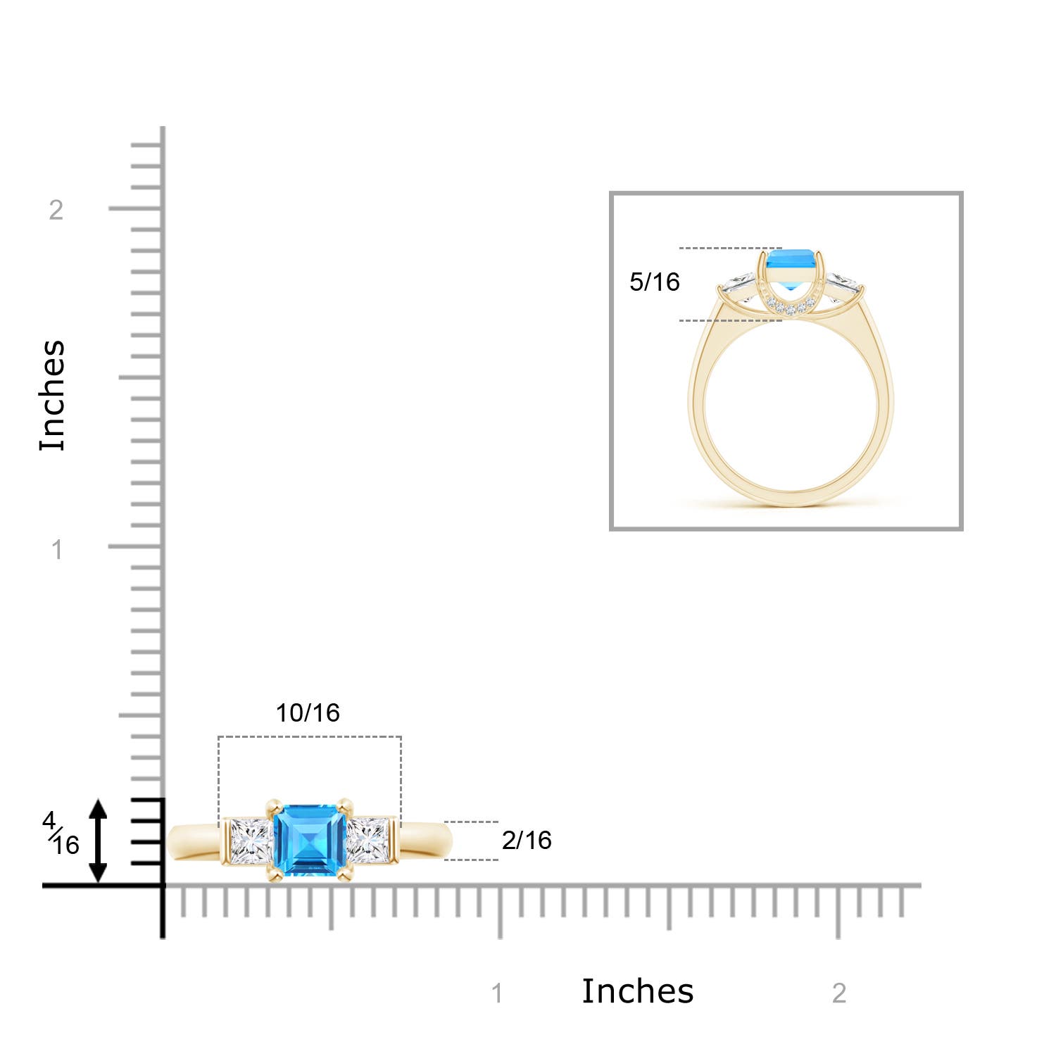 AAAA - Swiss Blue Topaz / 2.14 CT / 14 KT Yellow Gold