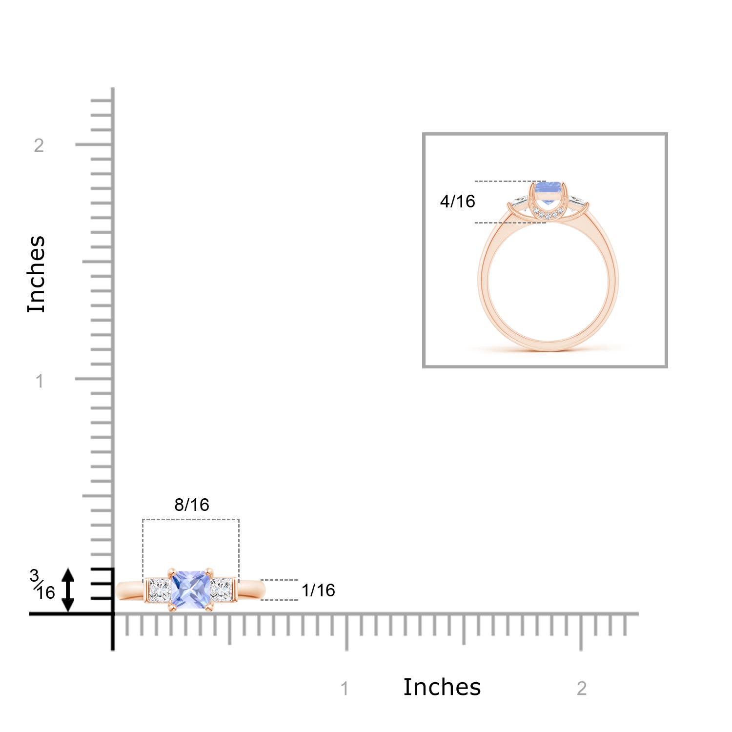 A - Tanzanite / 1.12 CT / 14 KT Rose Gold