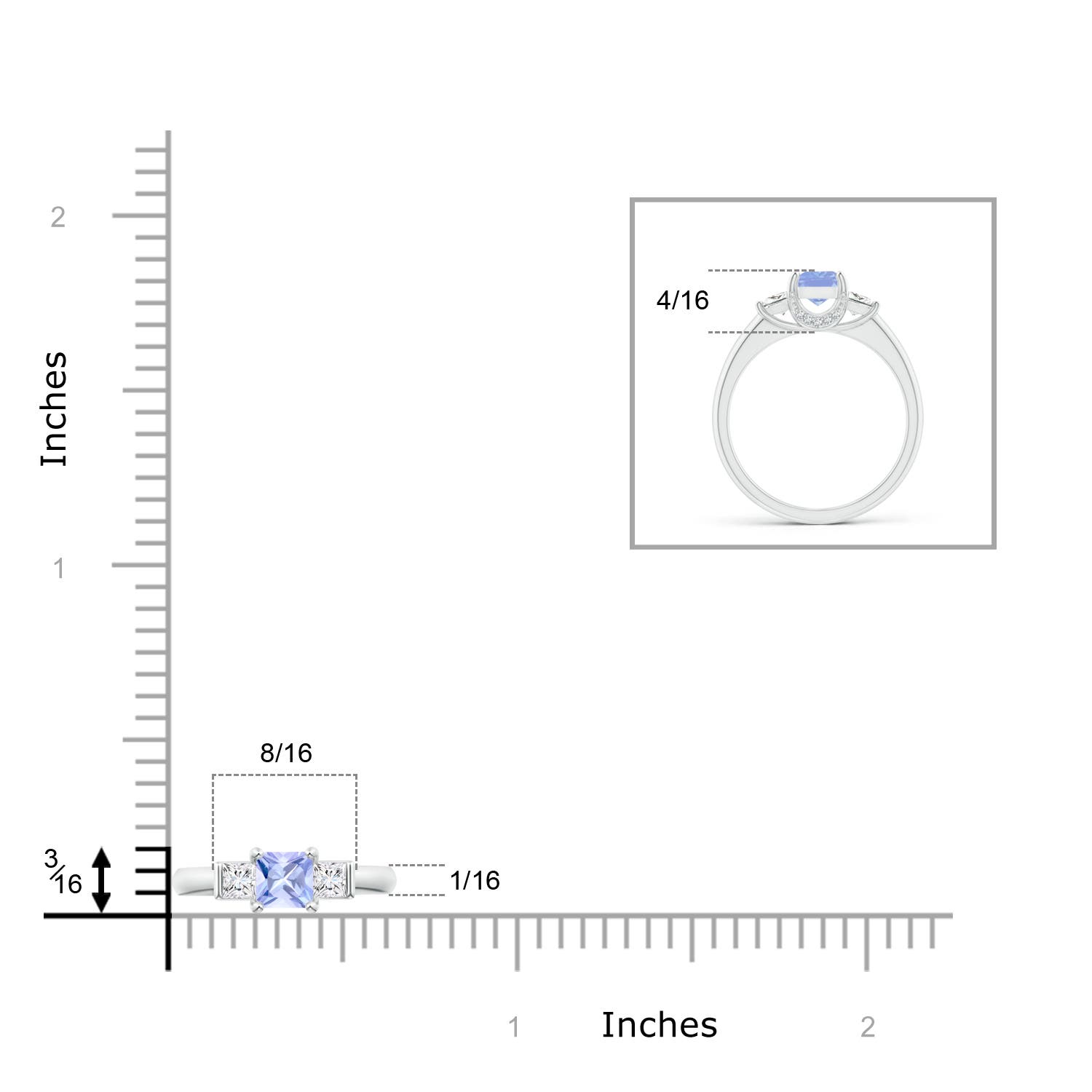 A - Tanzanite / 1.12 CT / 14 KT White Gold