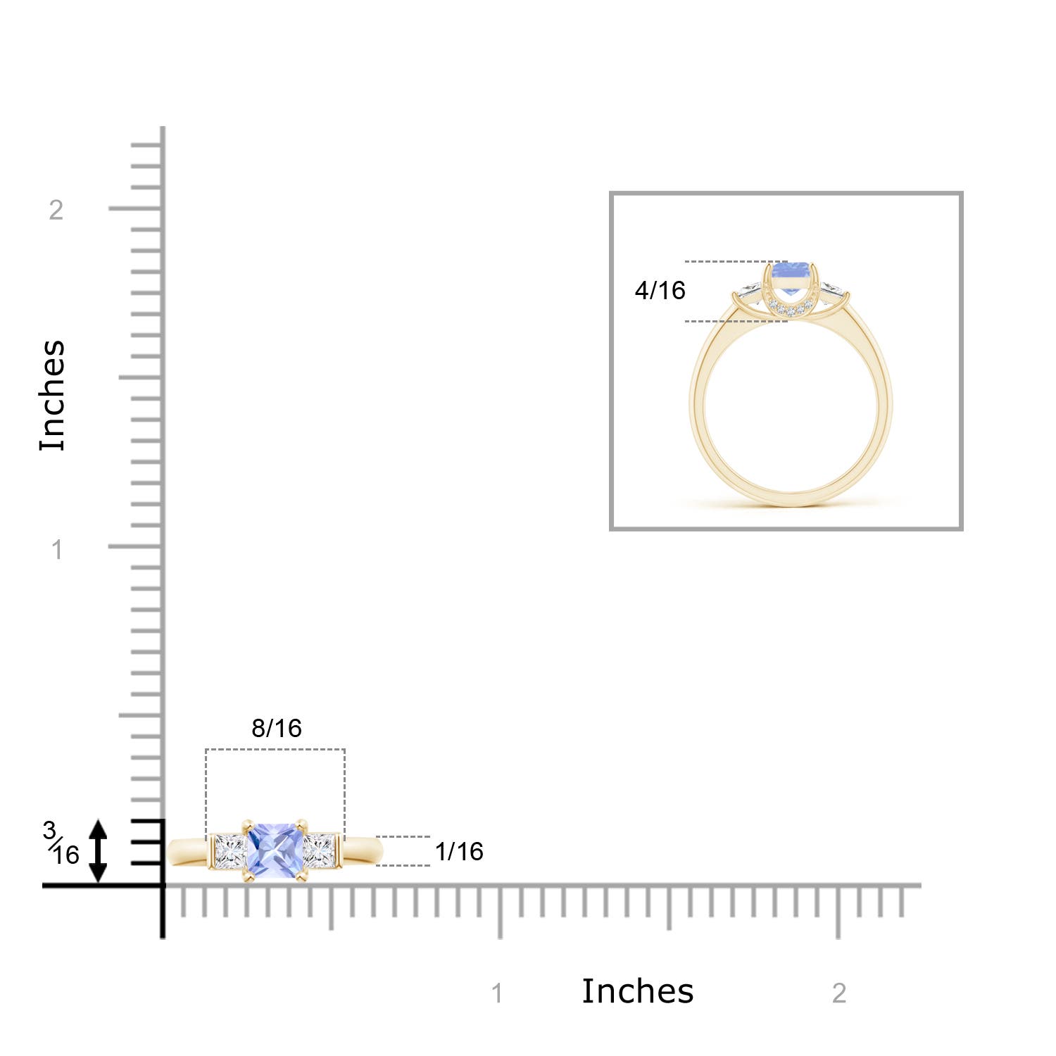 A - Tanzanite / 1.12 CT / 14 KT Yellow Gold