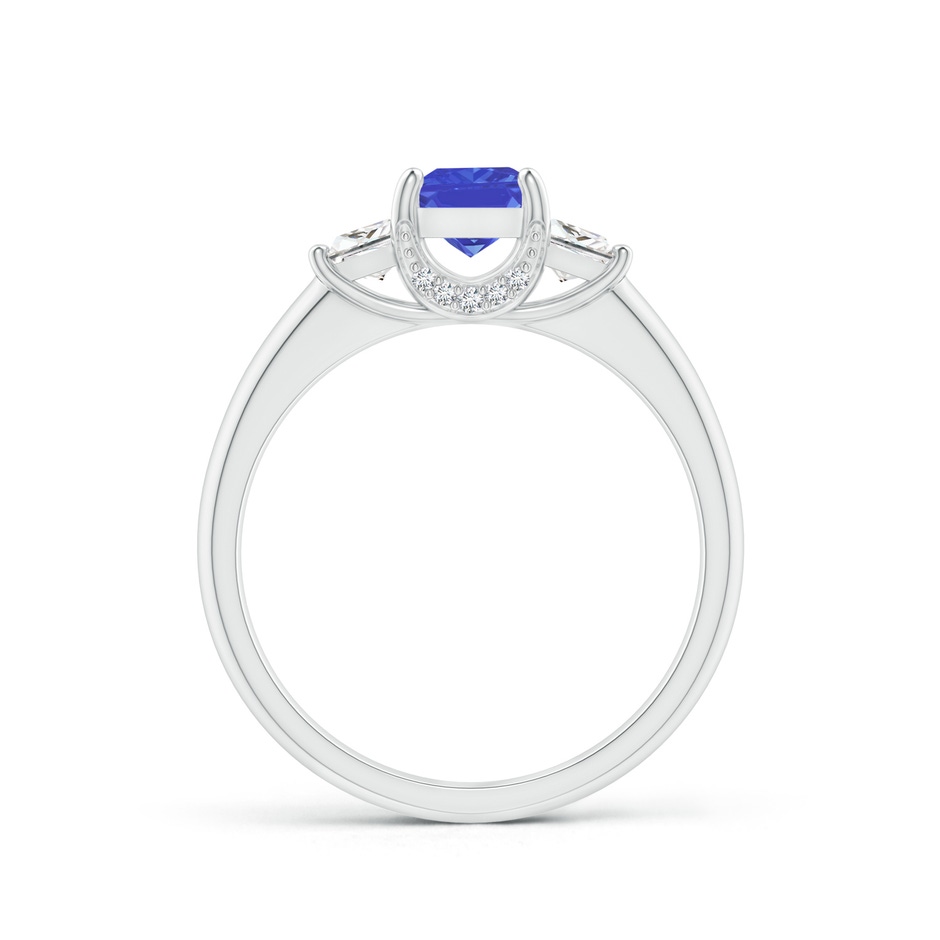 5mm AAA Classic Square Tanzanite and Diamond Engagement Ring in 9K White Gold product image