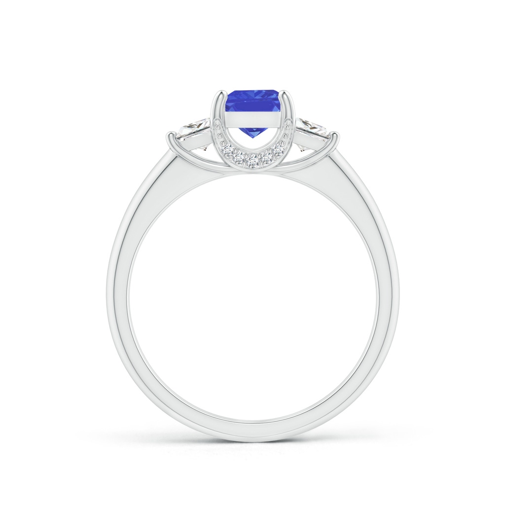 5mm AAA Classic Square Tanzanite and Diamond Engagement Ring in White Gold Product Image