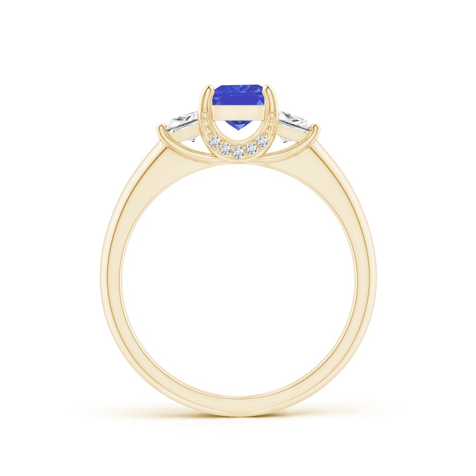 5mm AAA Classic Square Tanzanite and Diamond Engagement Ring in Yellow Gold product image