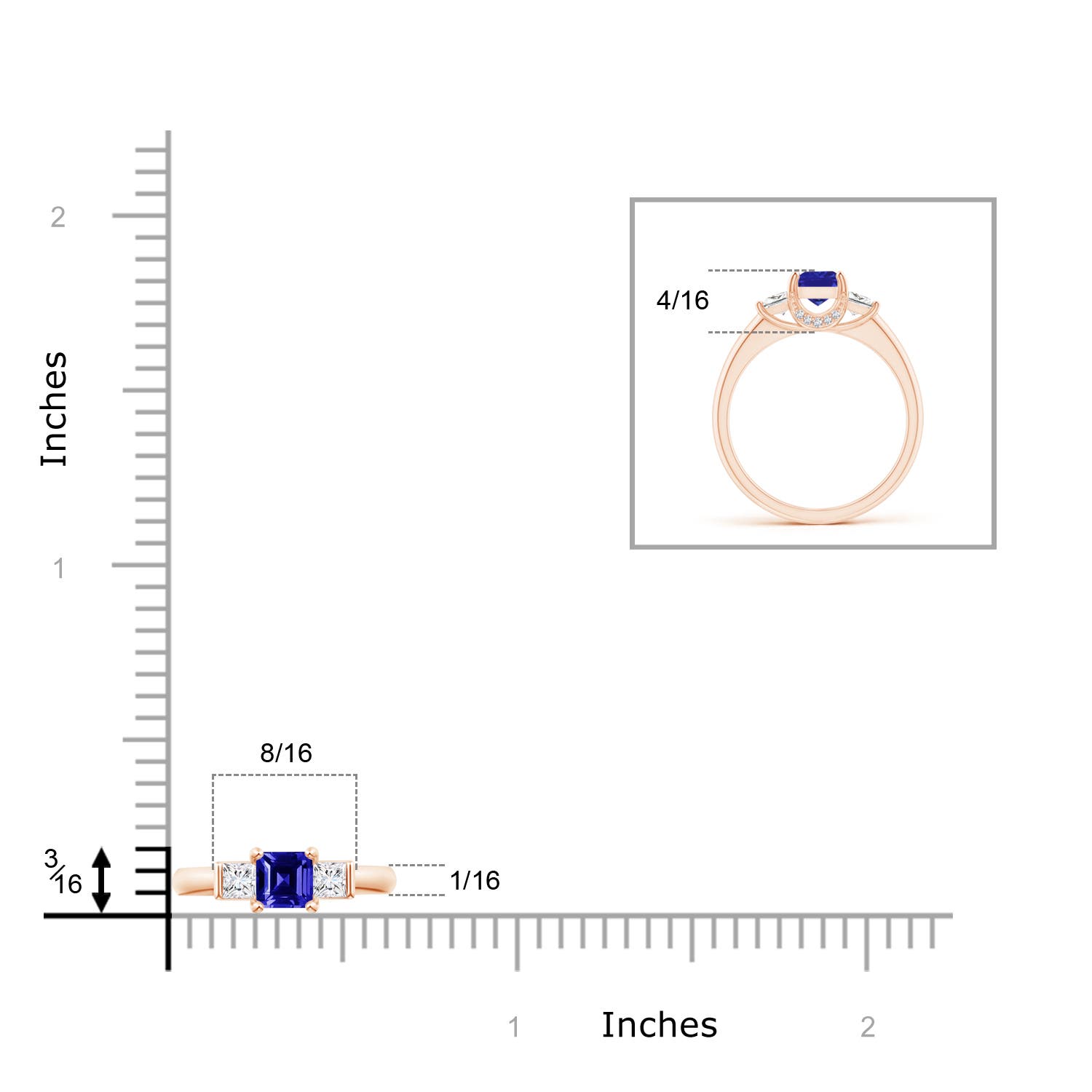 AAAA - Tanzanite / 1.12 CT / 14 KT Rose Gold