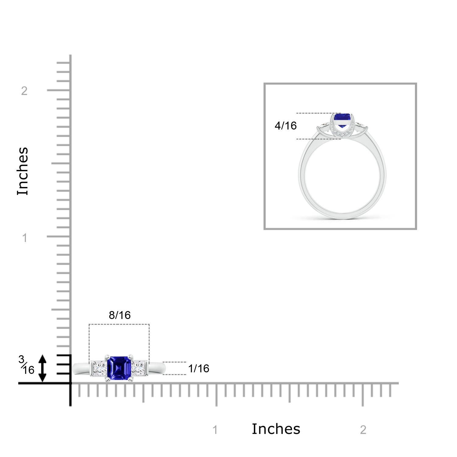 AAAA - Tanzanite / 1.12 CT / 14 KT White Gold