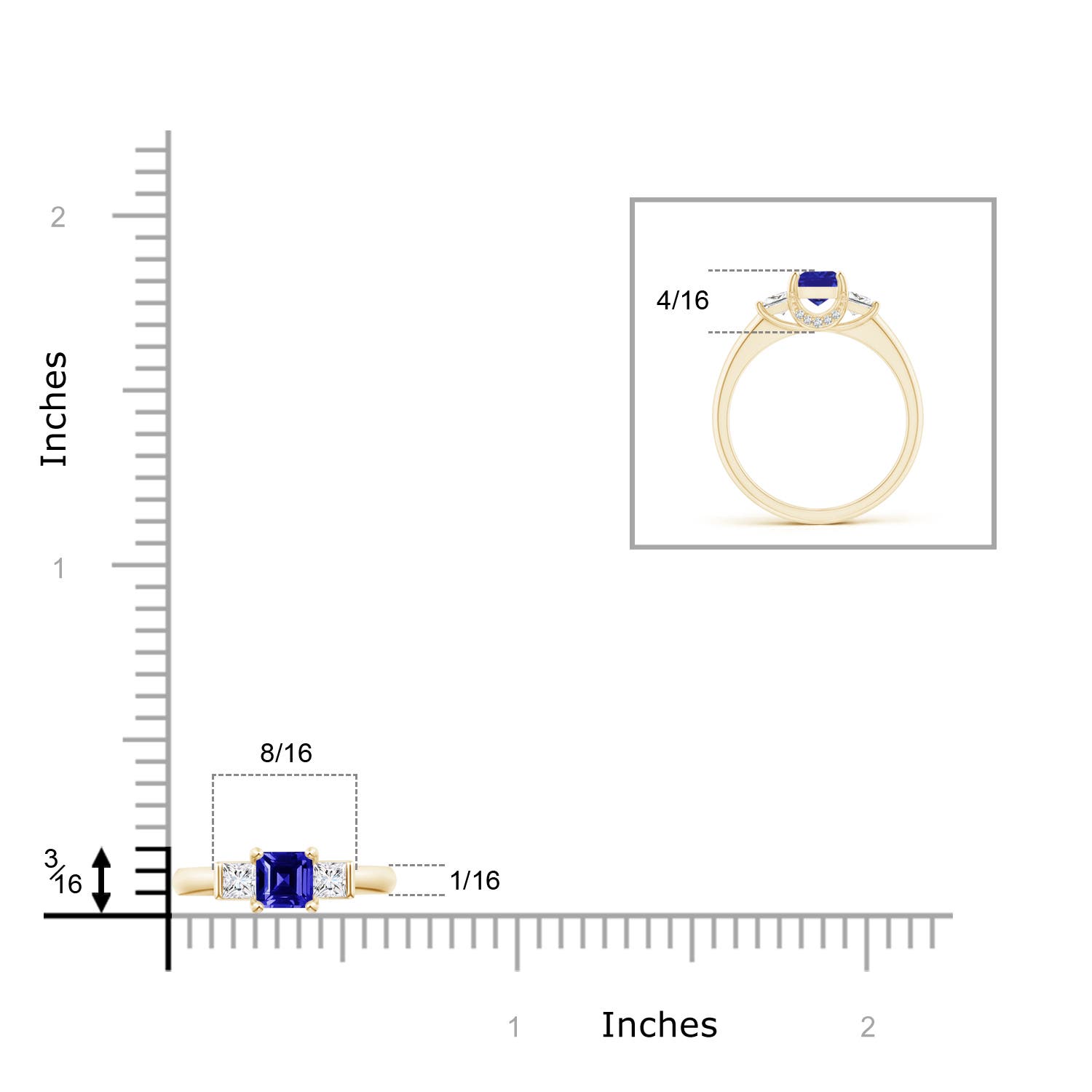 AAAA - Tanzanite / 1.12 CT / 14 KT Yellow Gold