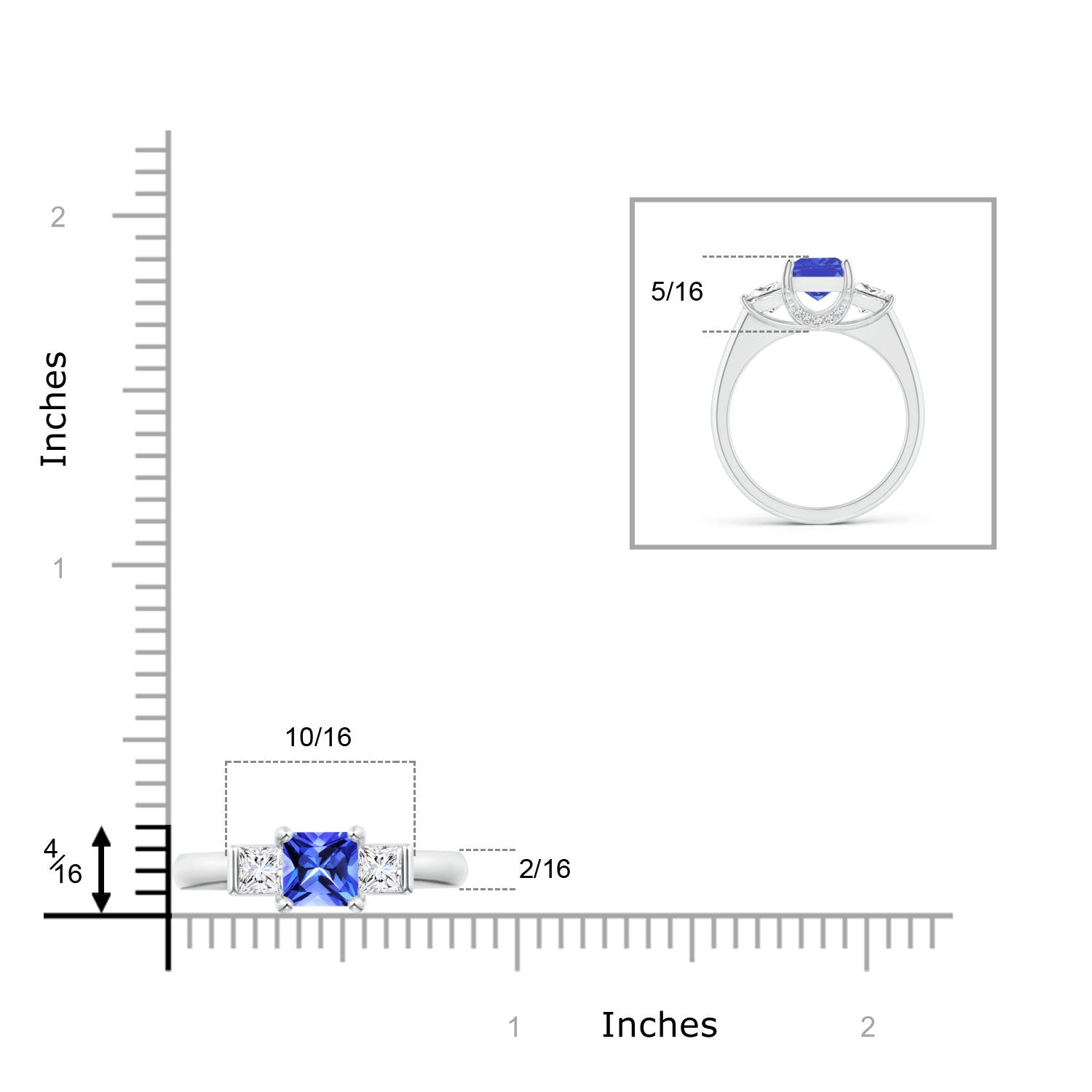 AAA - Tanzanite / 1.89 CT / 14 KT White Gold