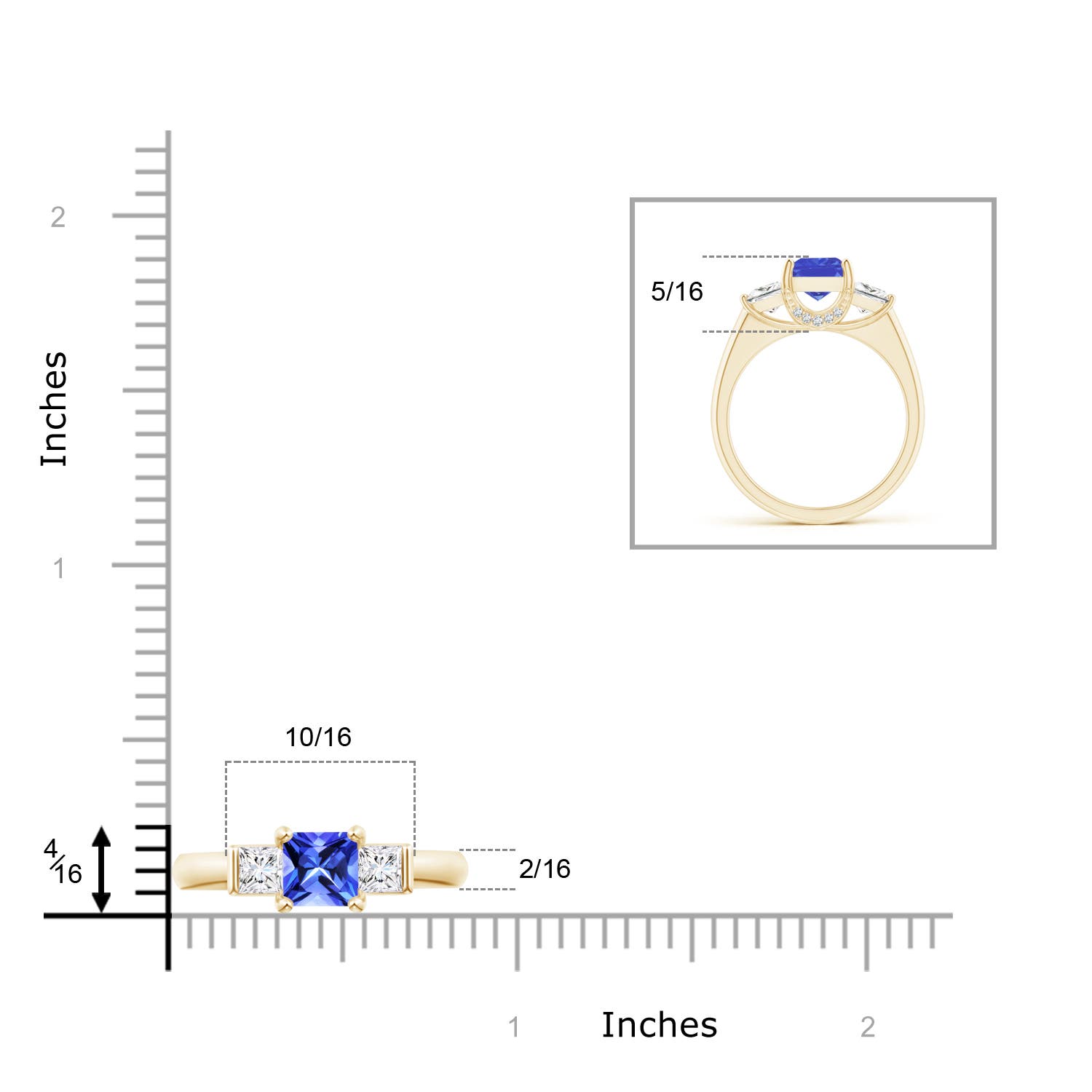 AAA - Tanzanite / 1.89 CT / 14 KT Yellow Gold