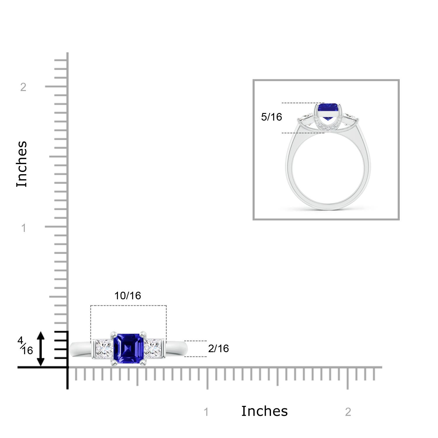 AAAA - Tanzanite / 1.89 CT / 14 KT White Gold