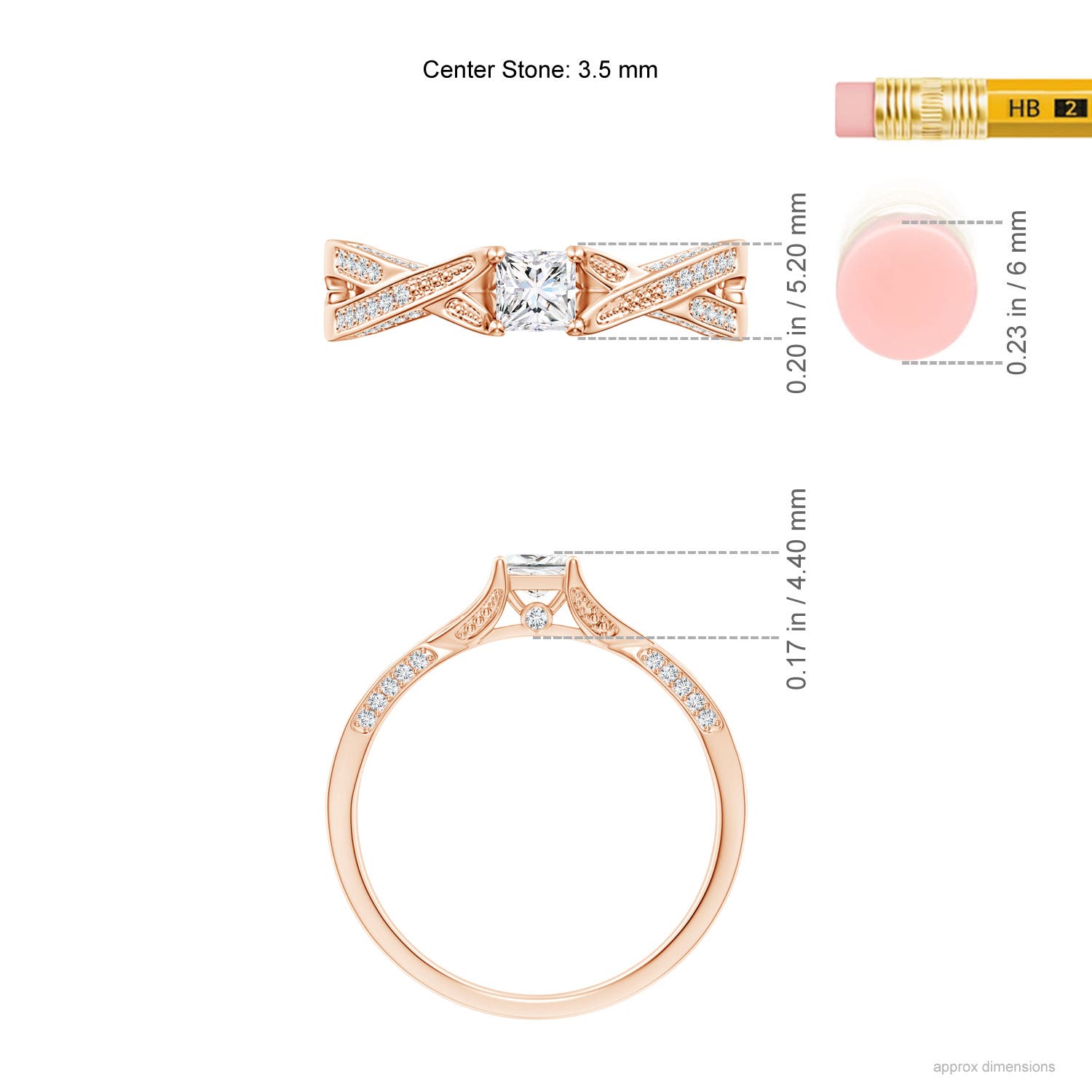 G, VS2 / 0.42 CT / 14 KT Rose Gold