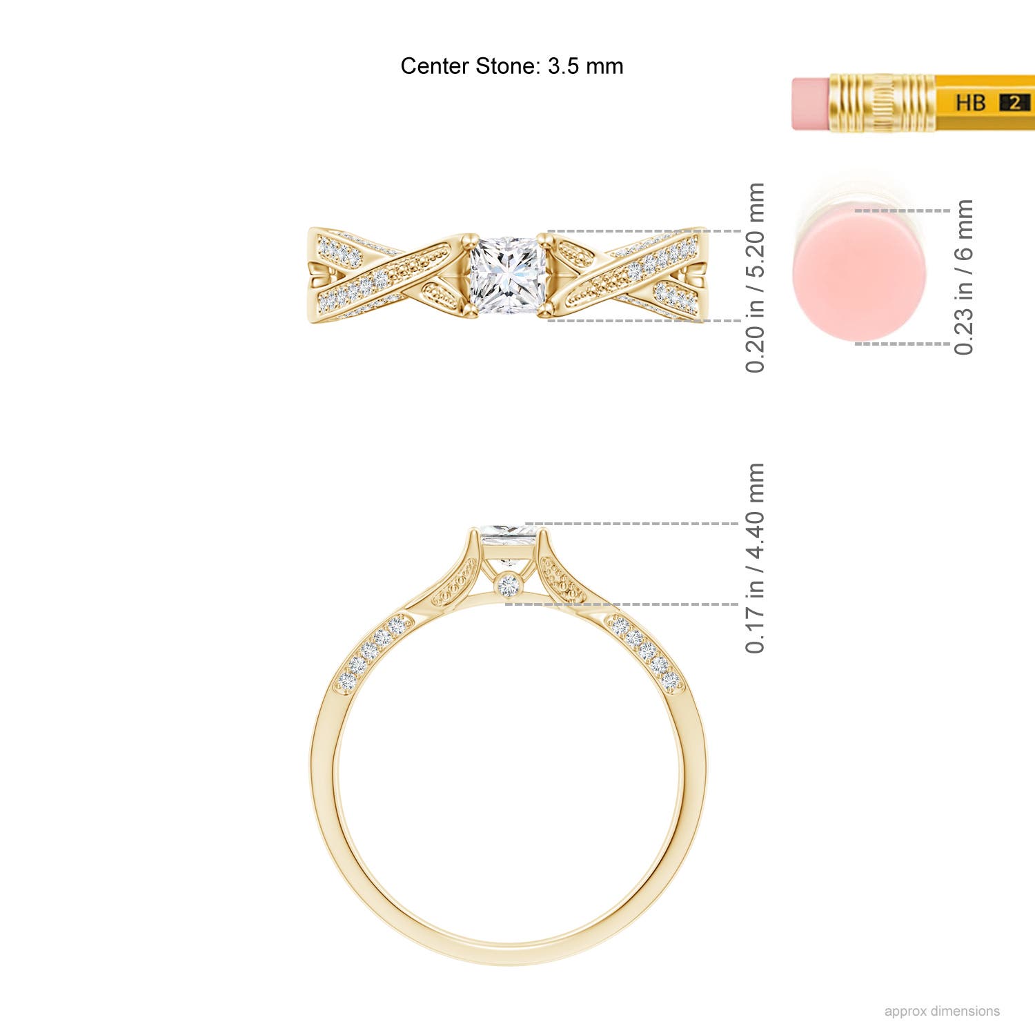 G, VS2 / 0.42 CT / 14 KT Yellow Gold