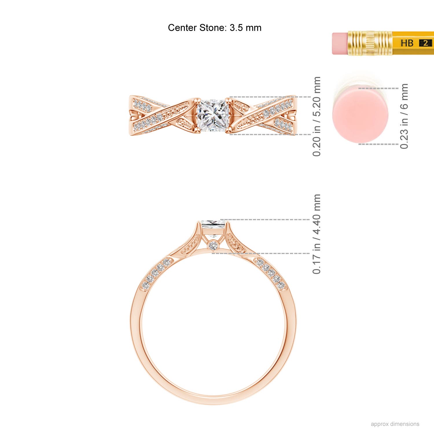 I-J, I1-I2 / 0.42 CT / 14 KT Rose Gold